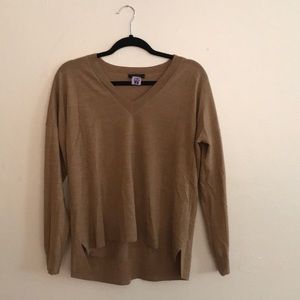 J Crew Tan V Neck Sweater